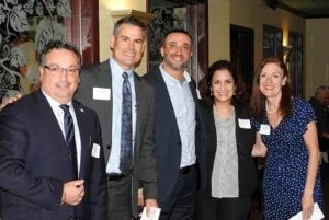 Gino Barbuto, SADA Charity Preview Co-Chair; Jim Barr, SADA Charity Preview Co-Chair; Rich Burritt, Syracuse Auto Dealers Association President; Anita Lombardi, Crouse Health Foundation SADA Charity Preview Committee Chair; and Phyllis Devlin, Crouse Health Foundation Manager, Special Events & Donor Engagement.