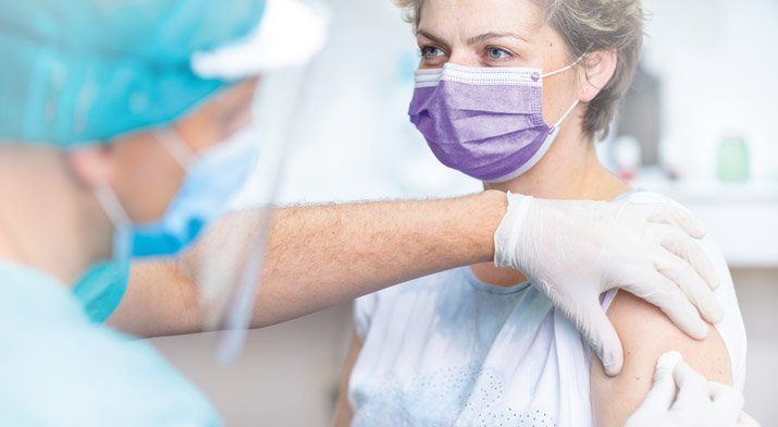 patient receives a flu shot