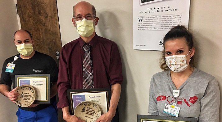 Amanda Commisso, RN – 4 Memorial; Mark Caccavale, RN, Nurse Manager, 4 Memorial; Peter Sinatra, NP, Palliative Care